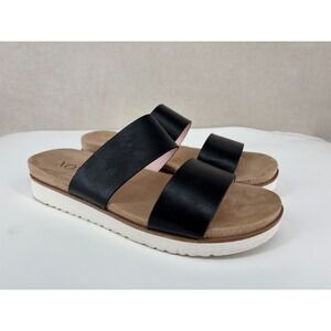 XOXO Sandals Womens 8 Black Dylan Slip On Slides Wedge